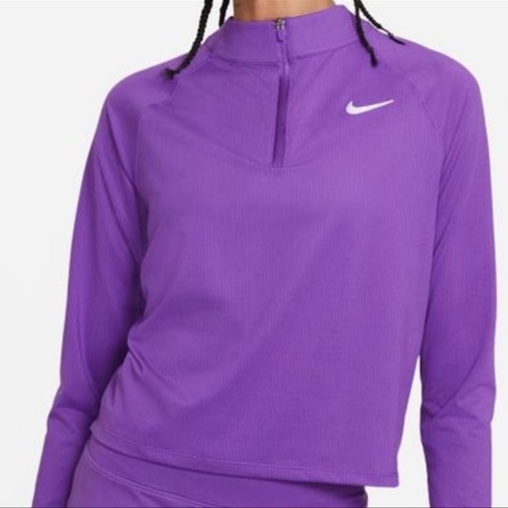 Nike Women's Purple Quarter-Zip Sweatshirt